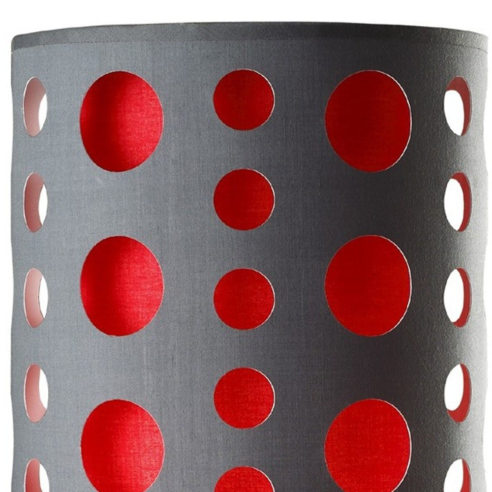 33" Gray and Red Mod Dot Novelty Table Lamp-Table Lamps-DECOROLALA