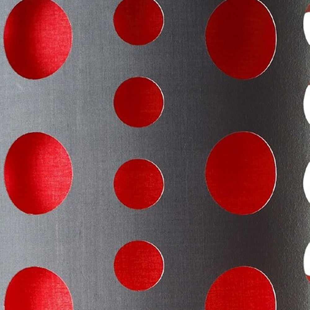 33" Gray and Red Mod Dot Novelty Table Lamp-Table Lamps-DECOROLALA