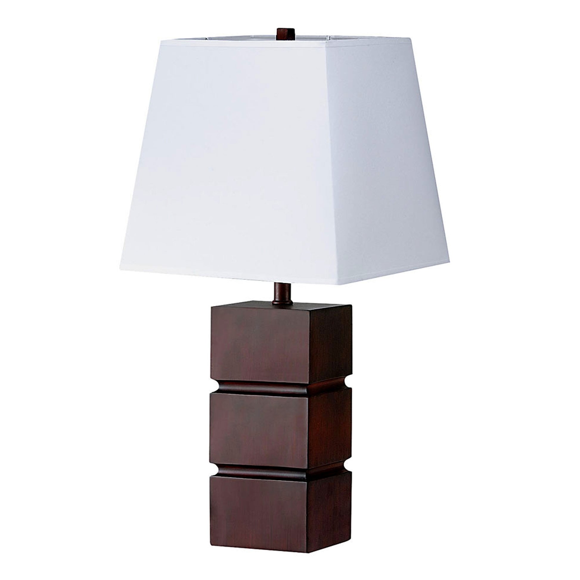 27" Brown Bedside Table Lamp With White Shade-Table Lamps-DECOROLALA