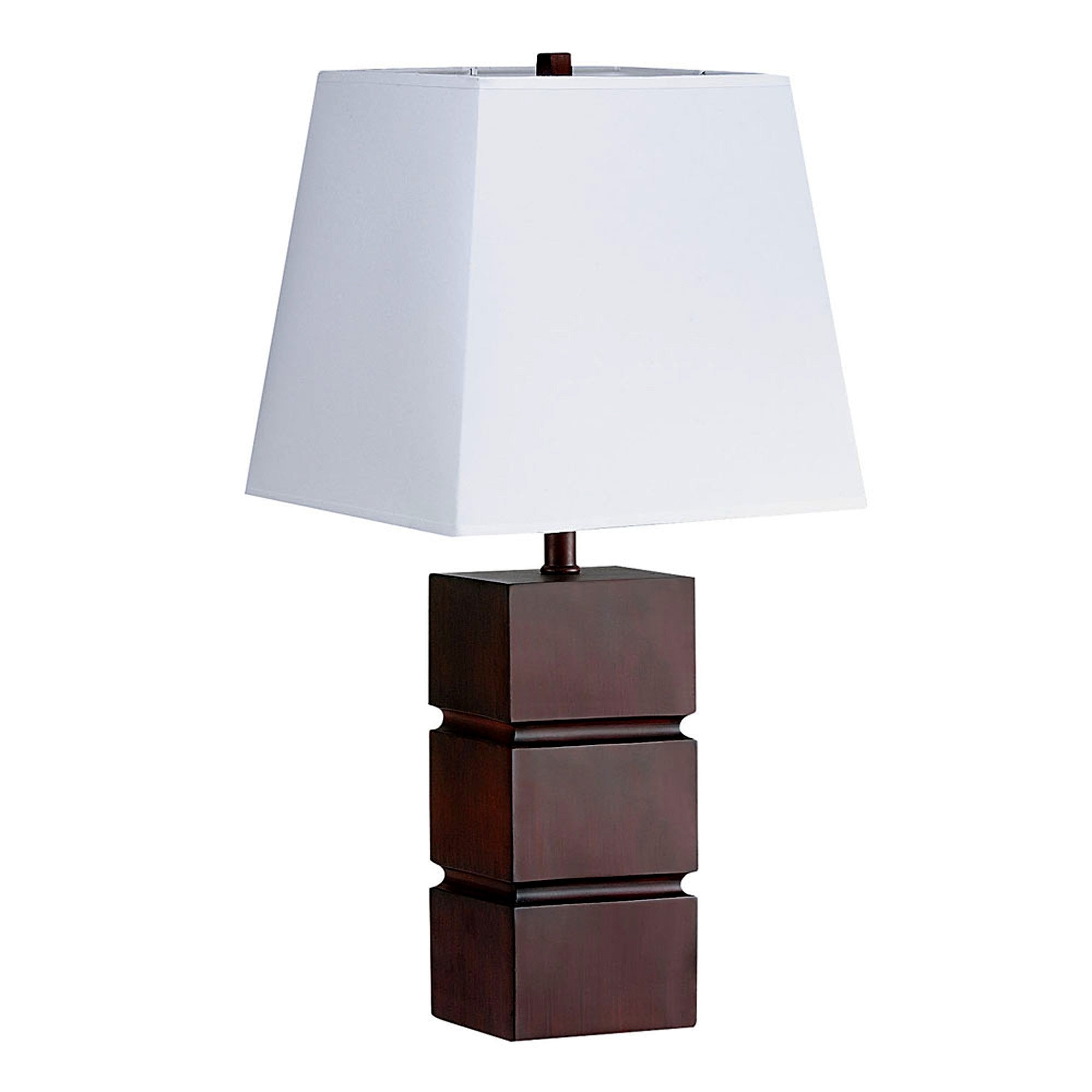 27" Brown Bedside Table Lamp With White Shade-Table Lamps-DECOROLALA