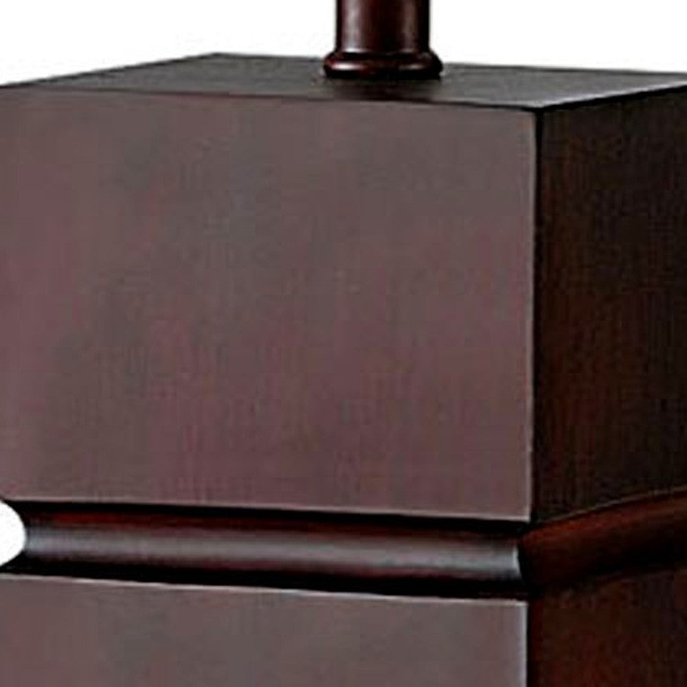 27" Brown Bedside Table Lamp With White Shade-Table Lamps-DECOROLALA