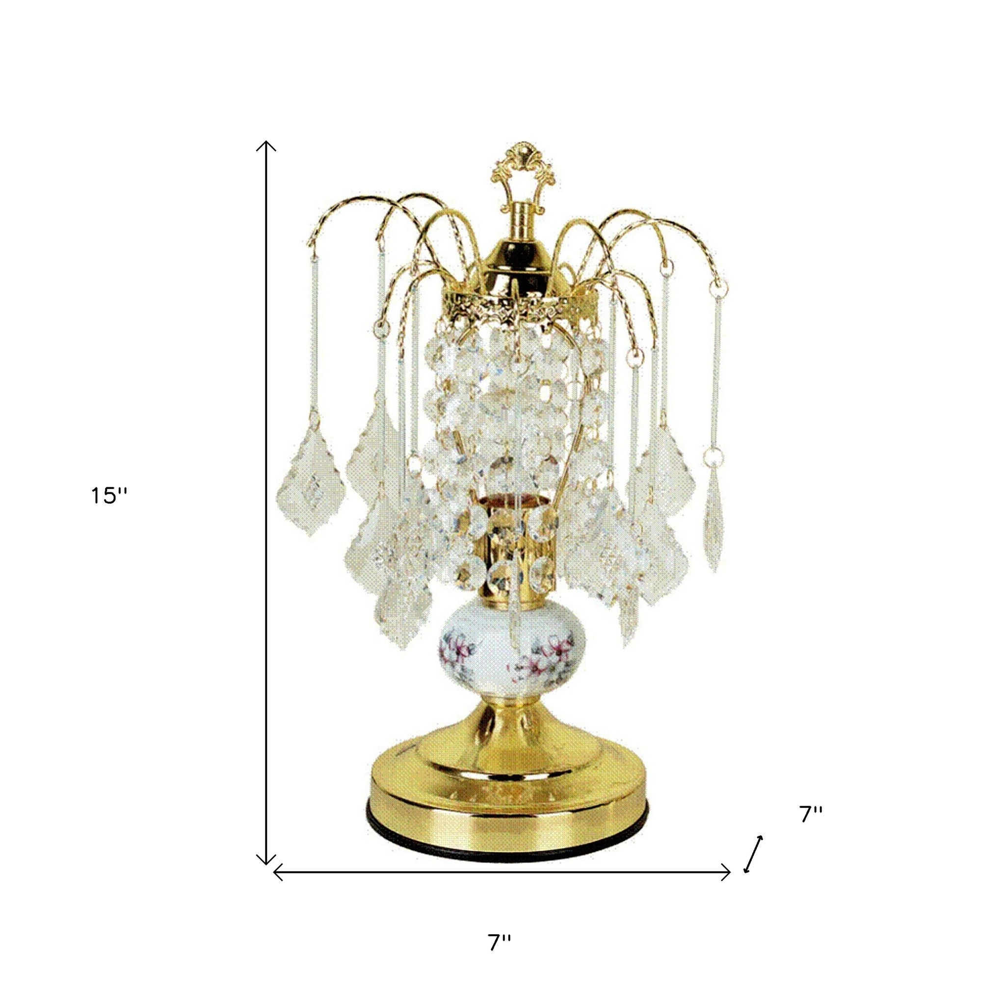 15" Gold Ceramic Bedside Table Lamp-Table Lamps-DECOROLALA