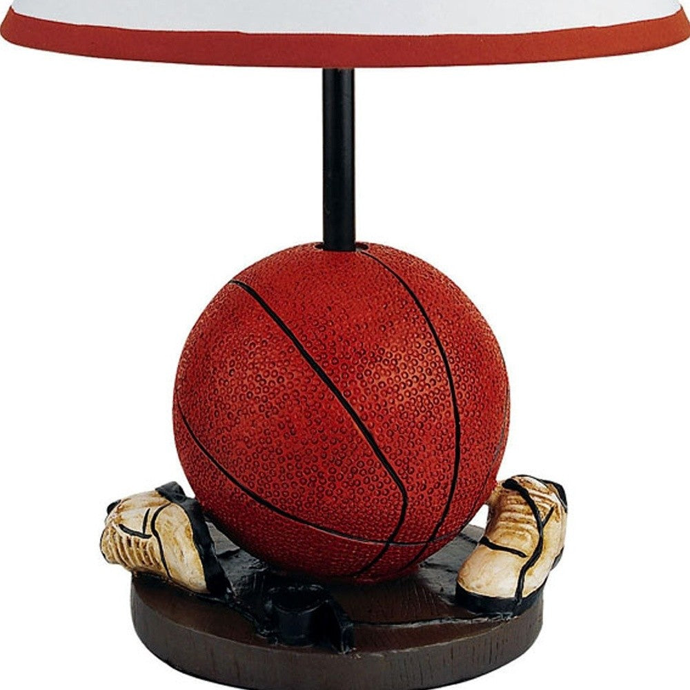 15" Orange Bedside Table Lamp With White Shade-Table Lamps-DECOROLALA