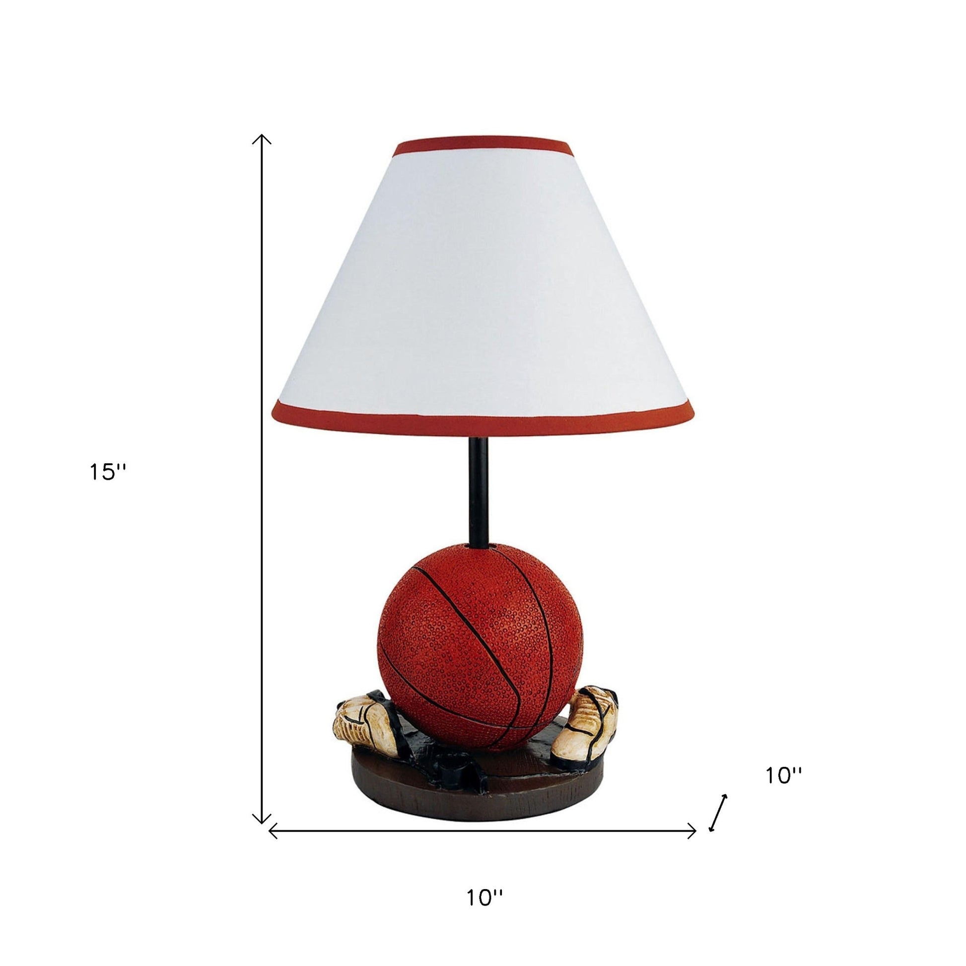 15" Orange Bedside Table Lamp With White Shade-Table Lamps-DECOROLALA