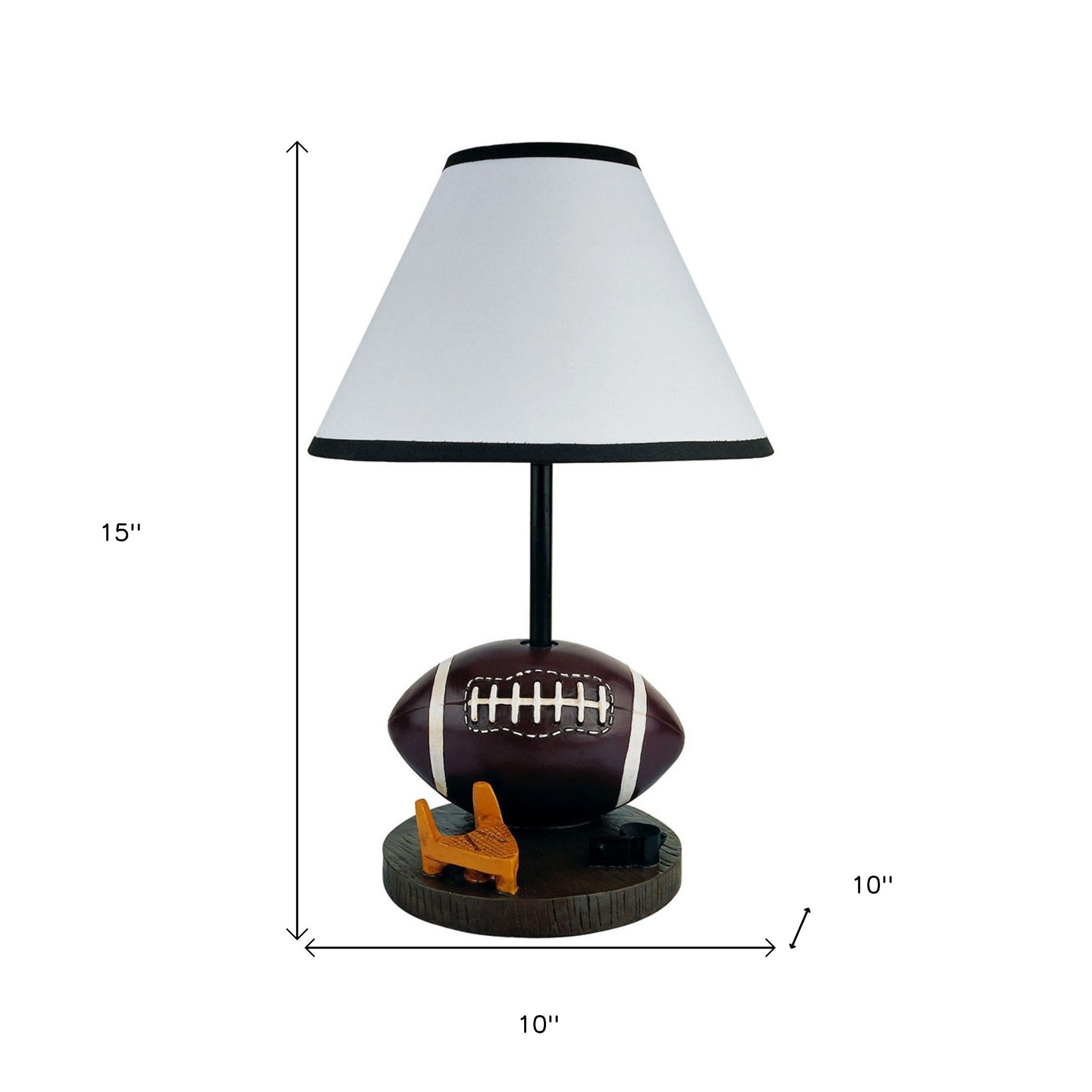 15" Brown Bedside Table Lamp With White Shade-Table Lamps-DECOROLALA
