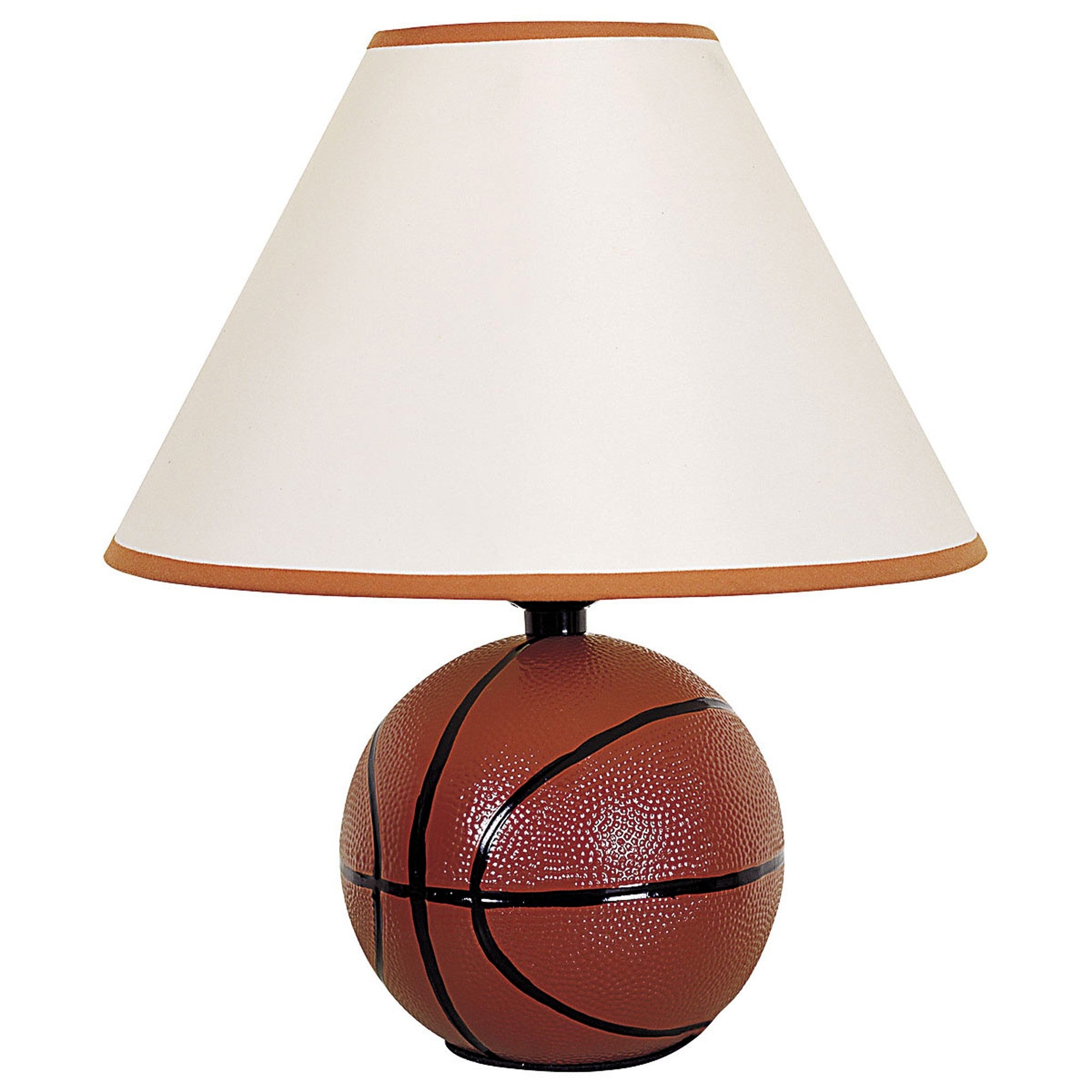 12" Orange Ceramic Bedside Table Lamp With White Shade-Table Lamps-DECOROLALA