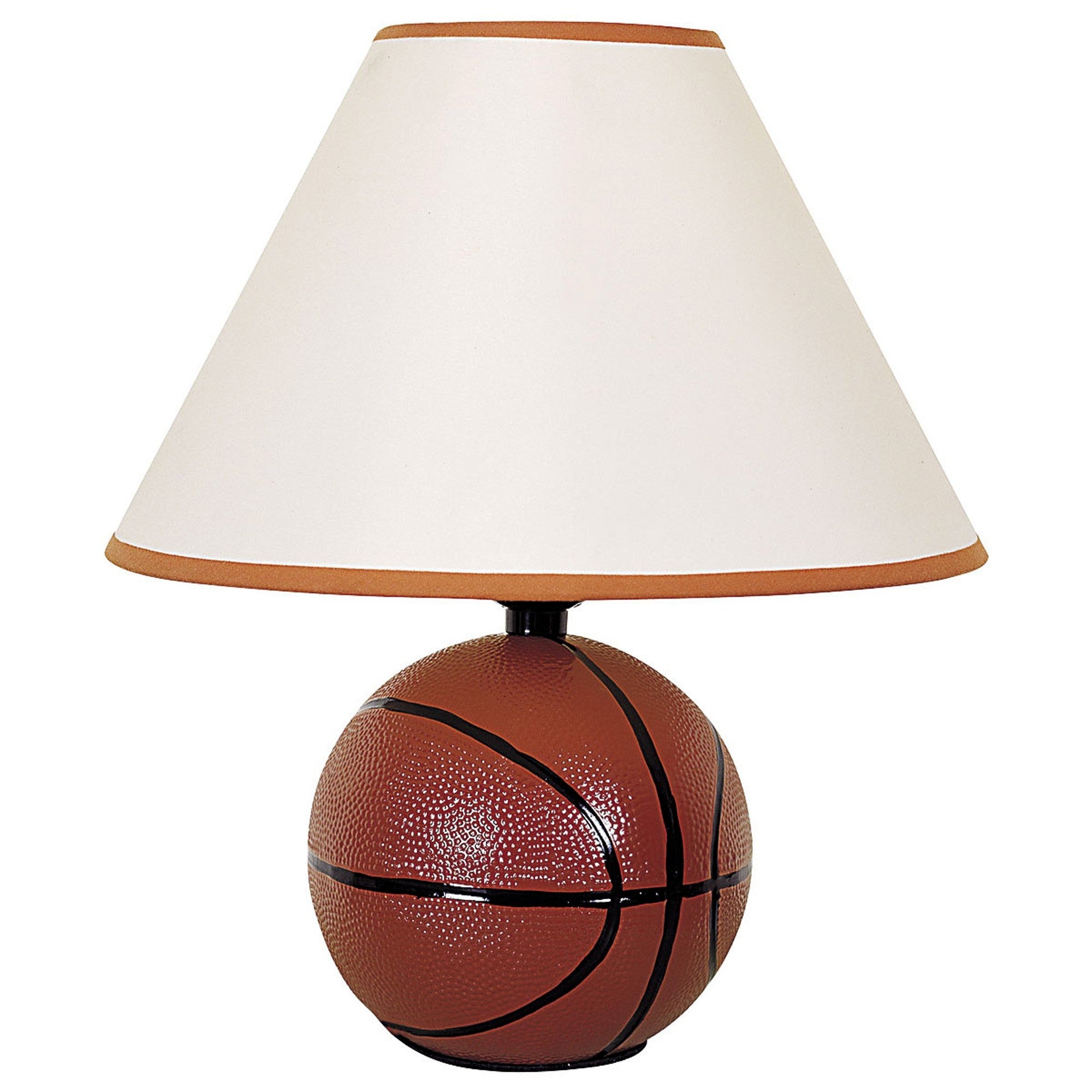 12" Orange Ceramic Bedside Table Lamp With White Shade-Table Lamps-DECOROLALA