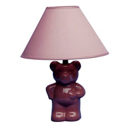 13" Pink Bedside Table Lamp With Pink Empire Shade-Table Lamps-DECOROLALA
