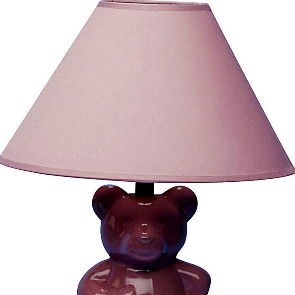 13" Pink Bedside Table Lamp With Pink Empire Shade-Table Lamps-DECOROLALA