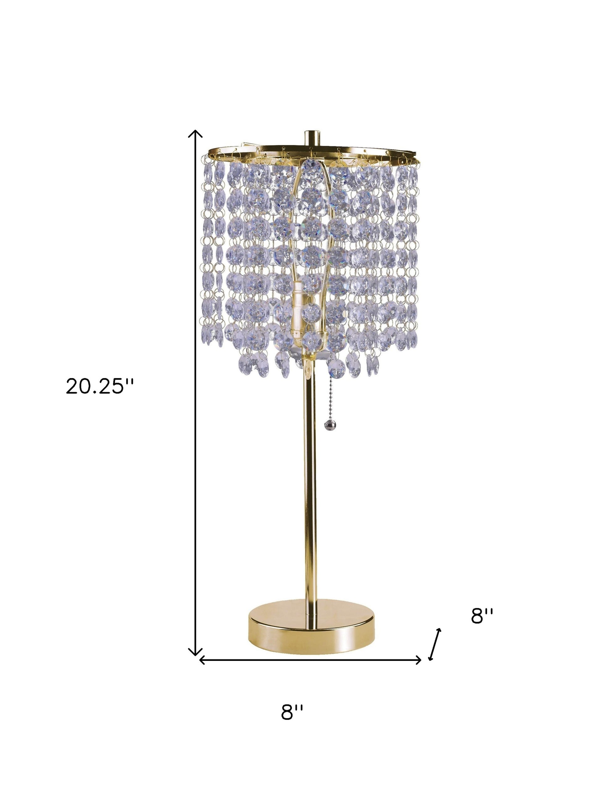 20" Gold Metal Bedside Table Lamp With Clear Drum Shade-Table Lamps-DECOROLALA