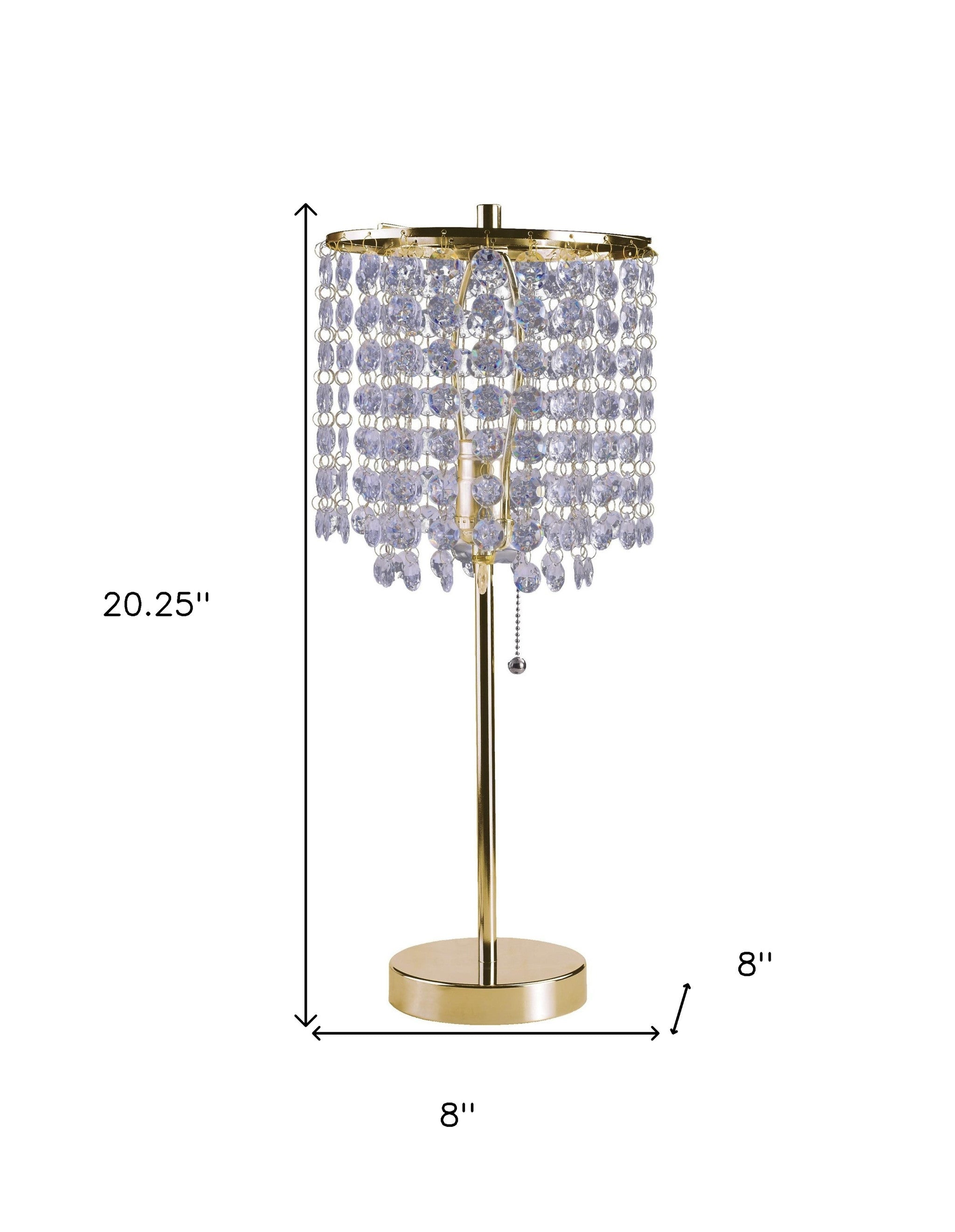 20" Gold Metal Bedside Table Lamp With Clear Drum Shade-Table Lamps-DECOROLALA