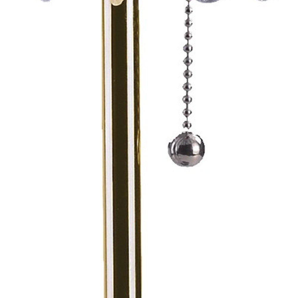 20" Gold Metal Bedside Table Lamp With Clear Drum Shade-Table Lamps-DECOROLALA