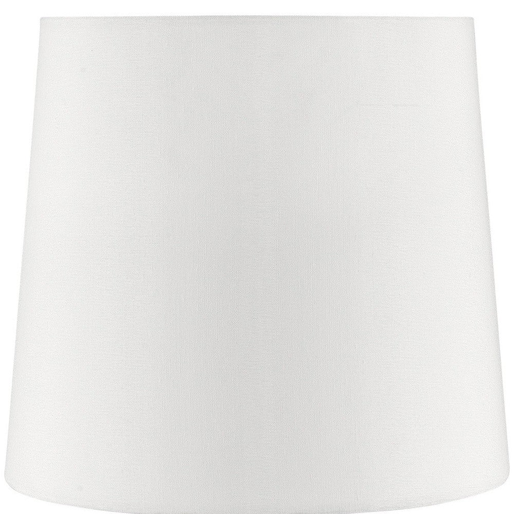 17" White Metal Bedside Table Lamp With Off-White Shade-Table Lamps-DECOROLALA