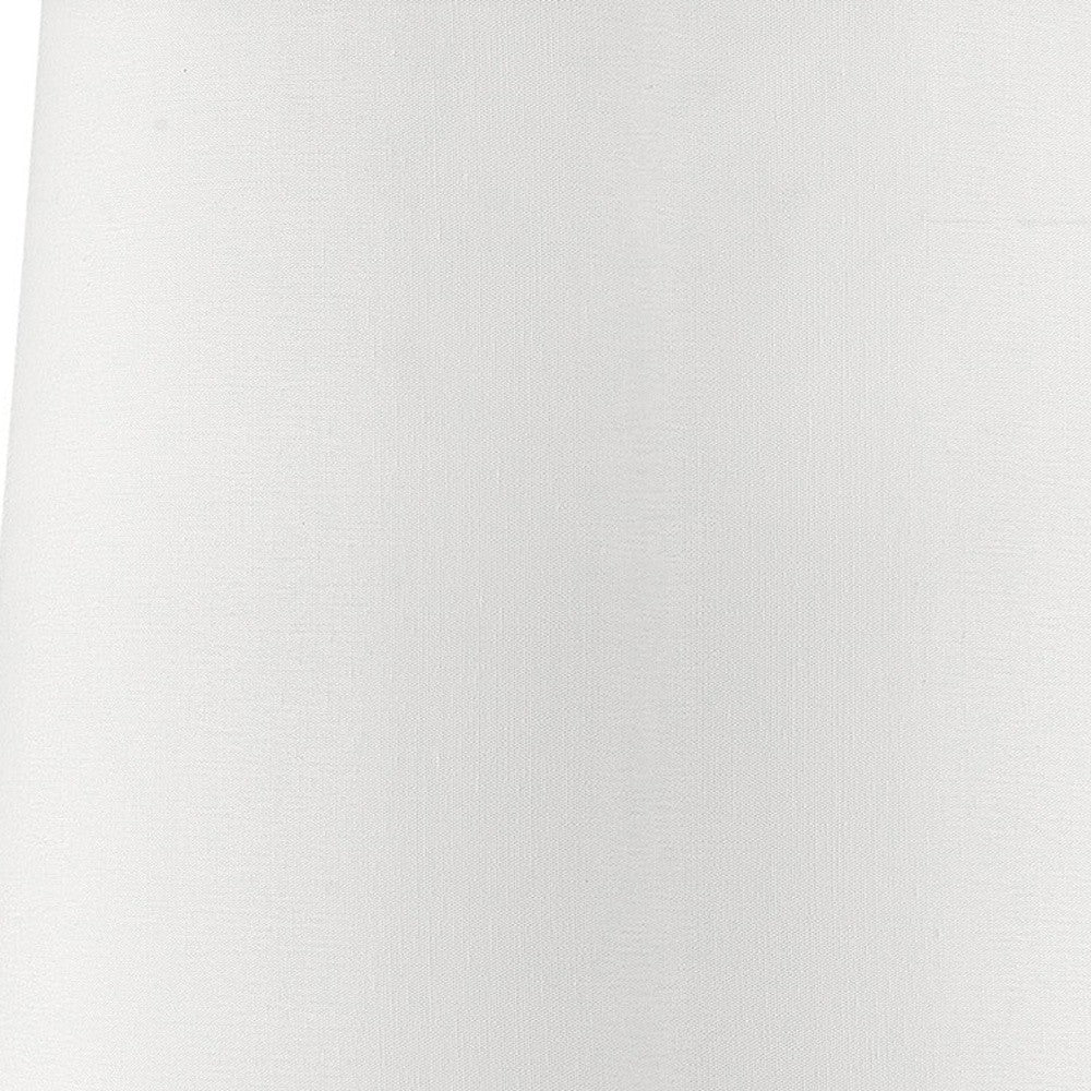 17" White Metal Bedside Table Lamp With Off-White Shade-Table Lamps-DECOROLALA