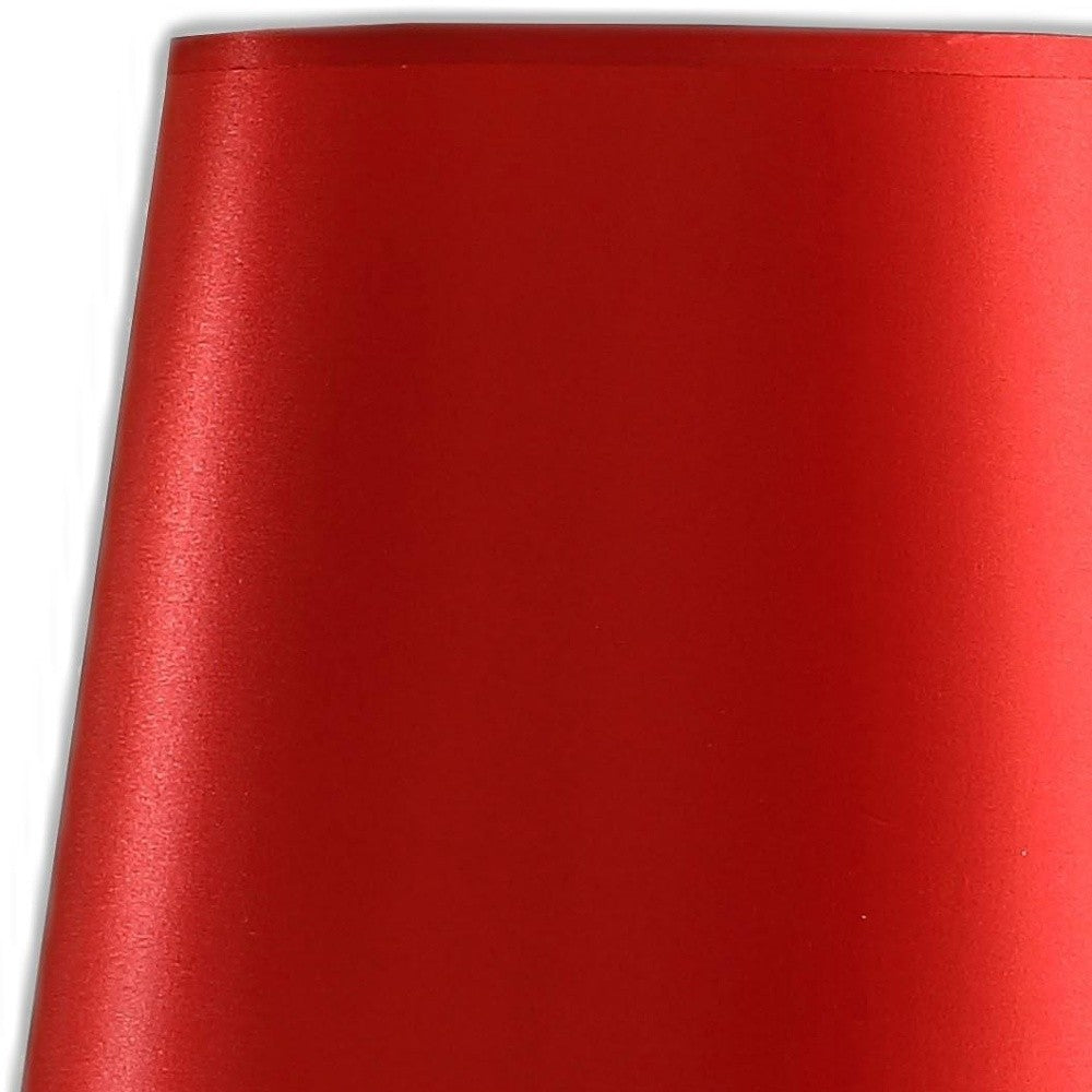 21" Red Bedside Table Lamp With Red Empire Shade-Table Lamps-DECOROLALA