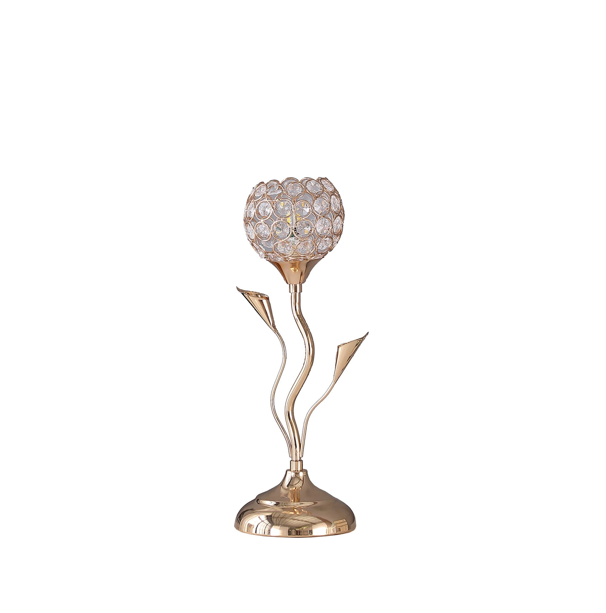 14" Gold Bedside Table Lamp With Clear Novelty Shade-Table Lamps-DECOROLALA
