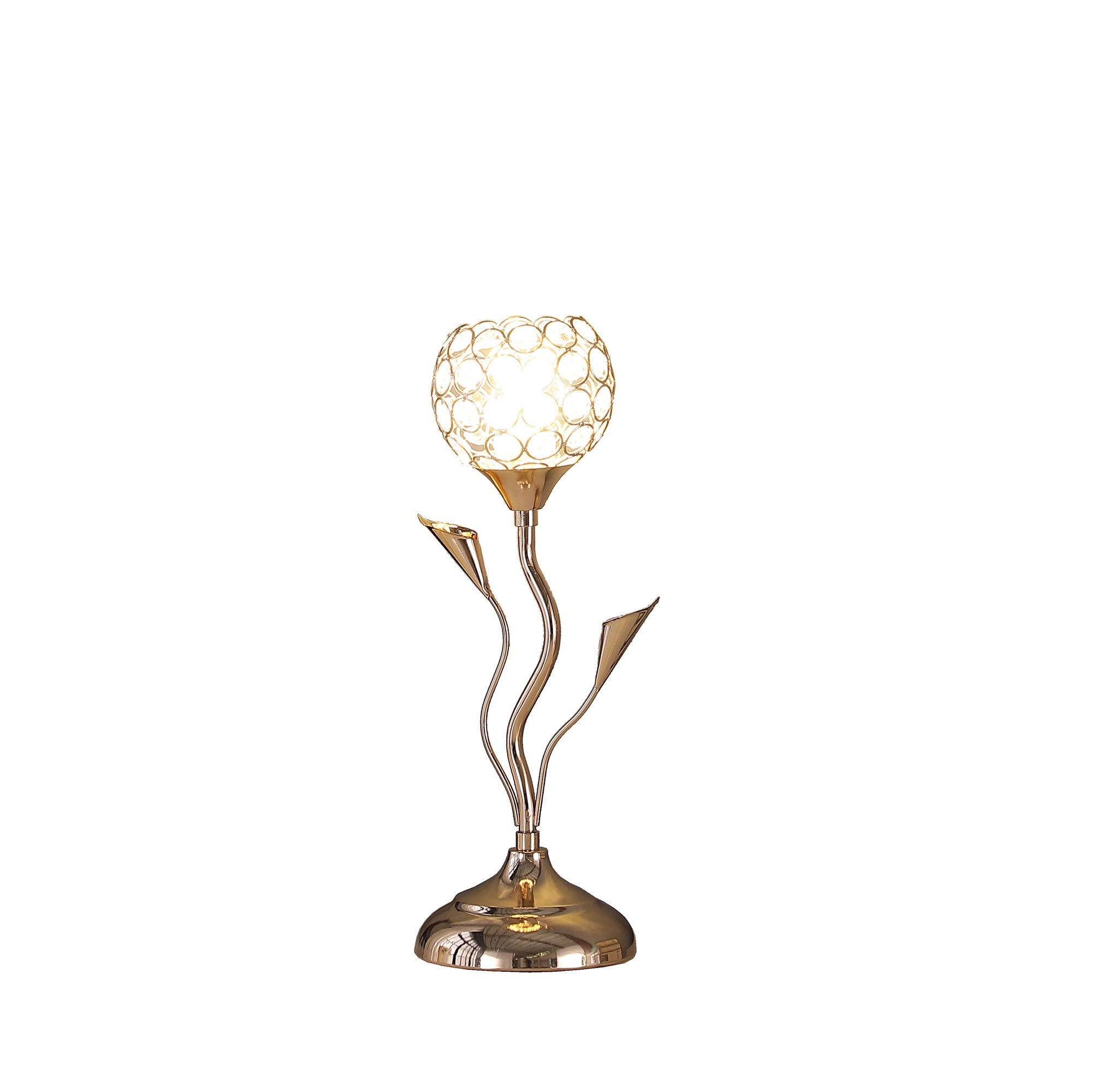 14" Gold Bedside Table Lamp With Clear Novelty Shade-Table Lamps-DECOROLALA