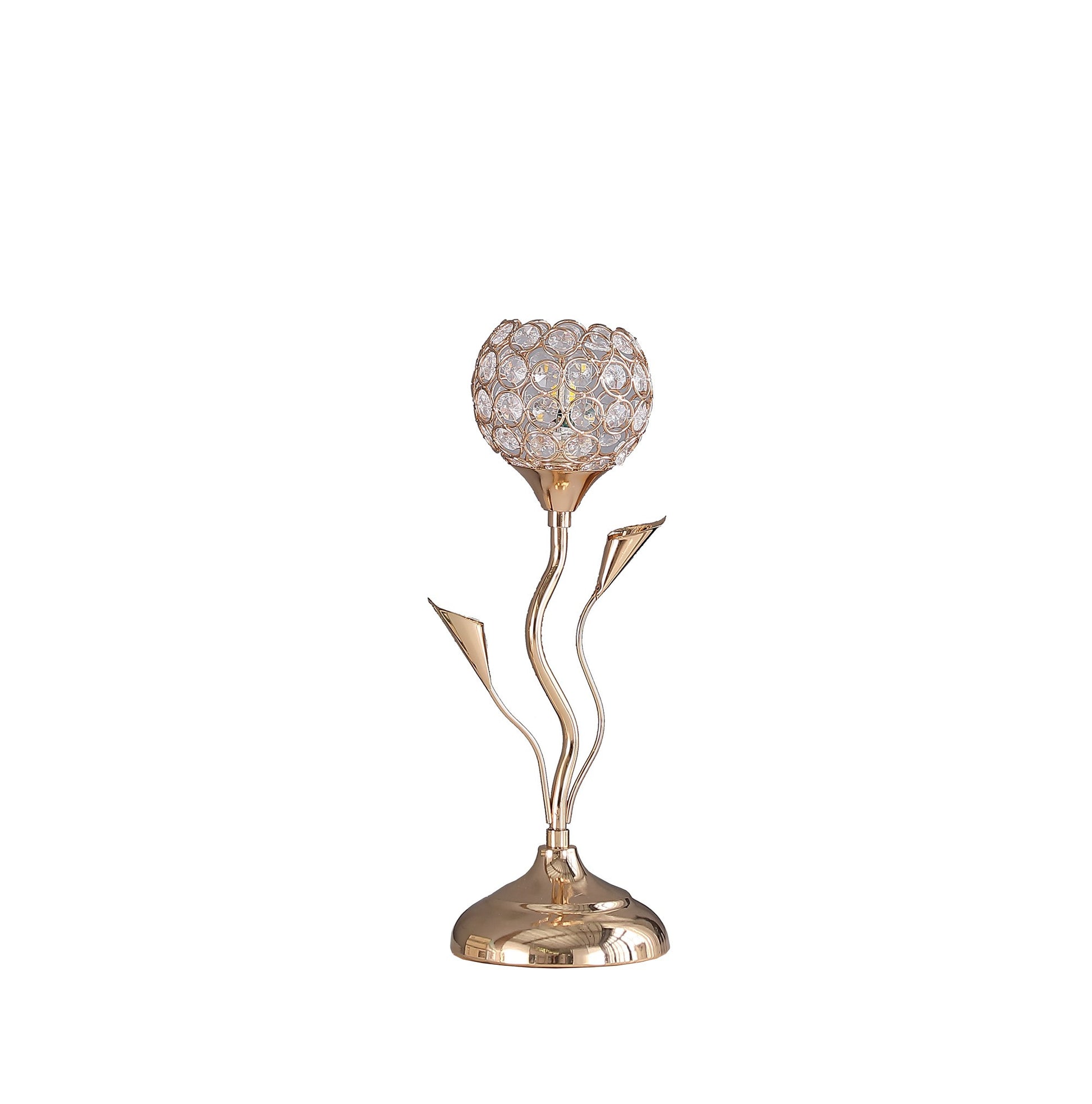 14" Gold Bedside Table Lamp With Clear Novelty Shade-Table Lamps-DECOROLALA