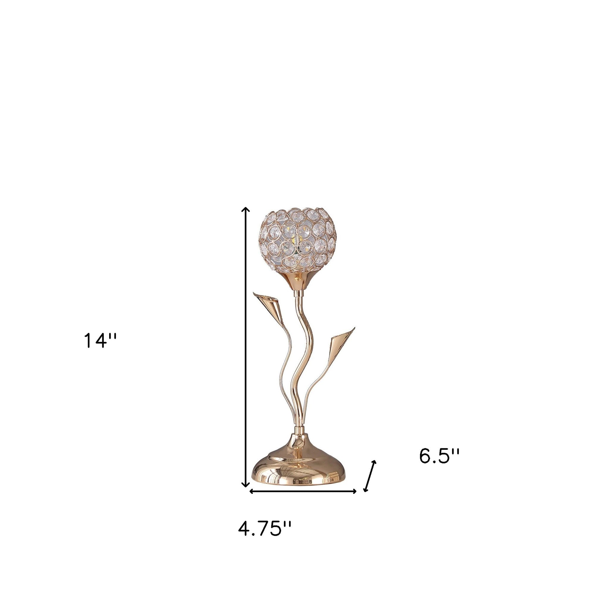 14" Gold Bedside Table Lamp With Clear Novelty Shade-Table Lamps-DECOROLALA