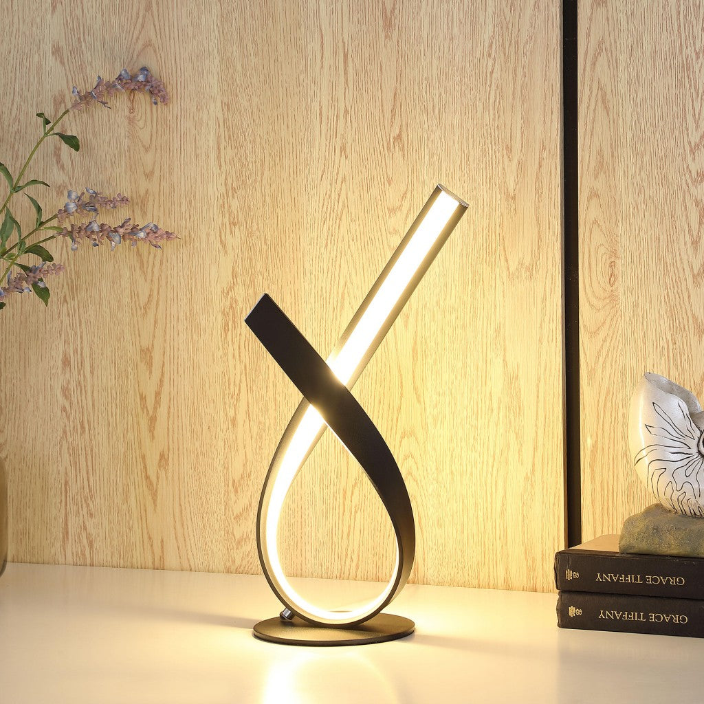 17" Black Bedside Led Table Lamp-Table Lamps-DECOROLALA