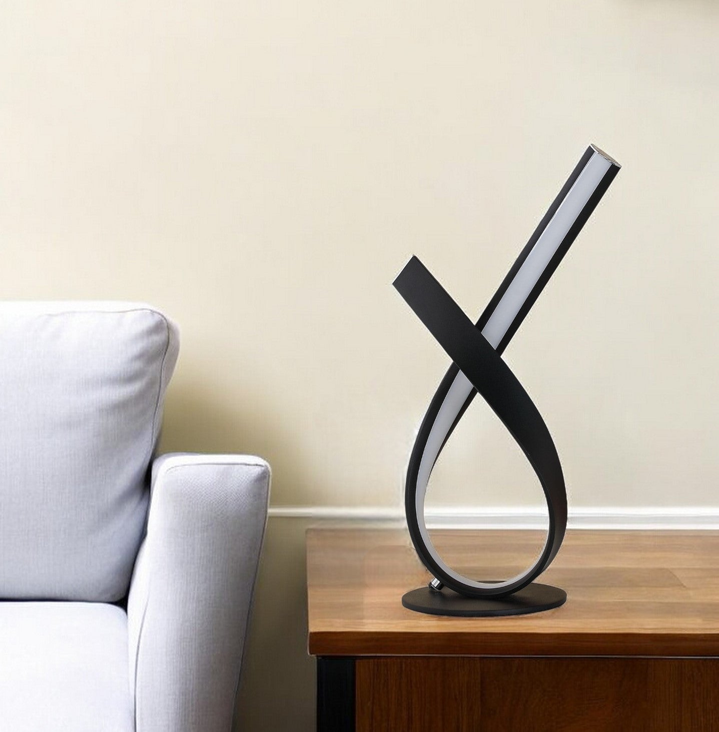 17" Black Bedside Led Table Lamp-Table Lamps-DECOROLALA