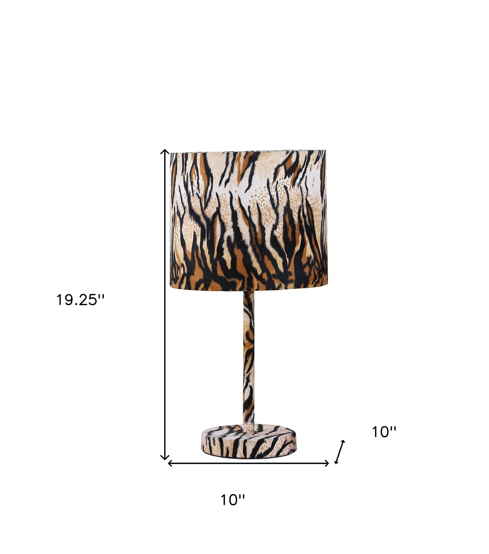 19" Brown And Black Bedside Table Lamp With Brown And Black Drum Shade-Table Lamps-DECOROLALA