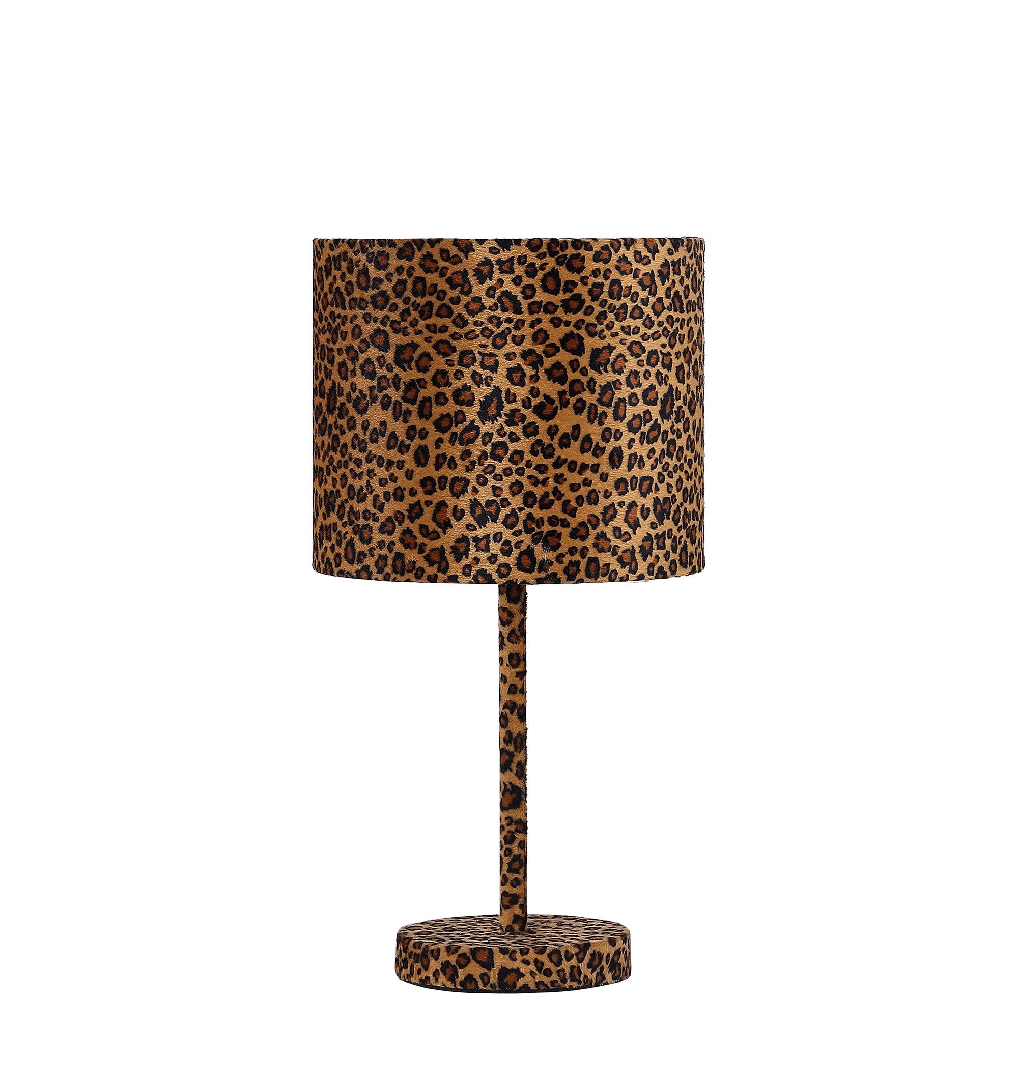 19" Orange And Black Metal Bedside Table Lamp With Orange And Black Drum Shade-Table Lamps-DECOROLALA