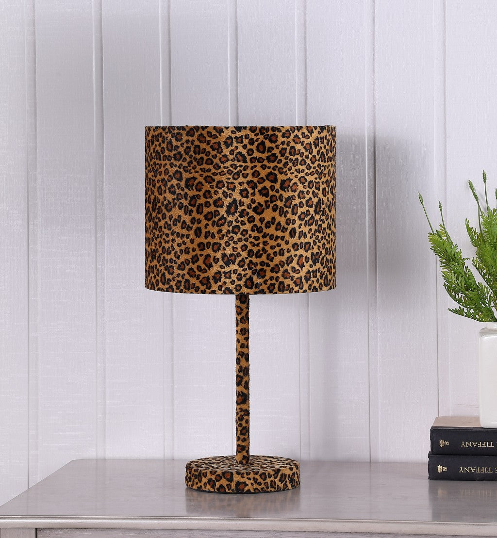 19" Orange And Black Metal Bedside Table Lamp With Orange And Black Drum Shade-Table Lamps-DECOROLALA