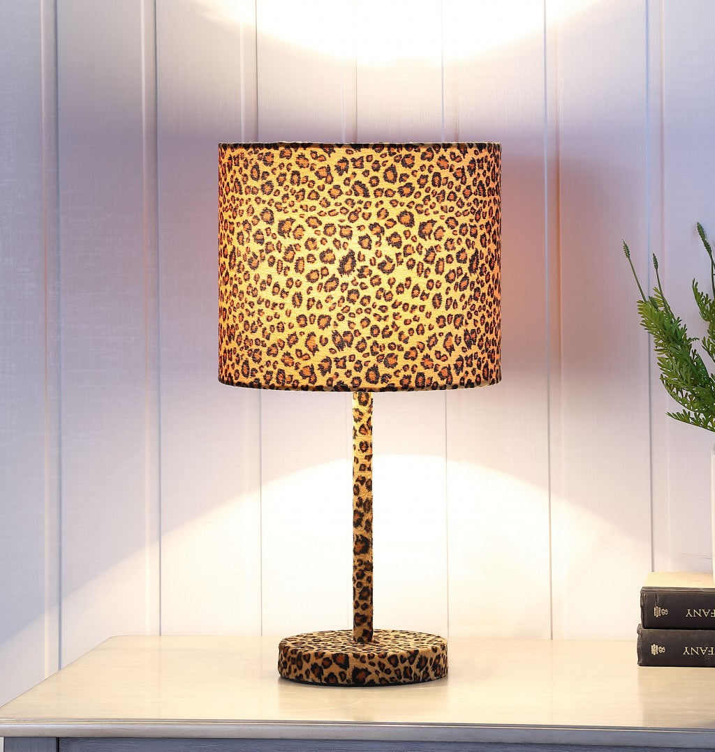 19" Orange And Black Metal Bedside Table Lamp With Orange And Black Drum Shade-Table Lamps-DECOROLALA
