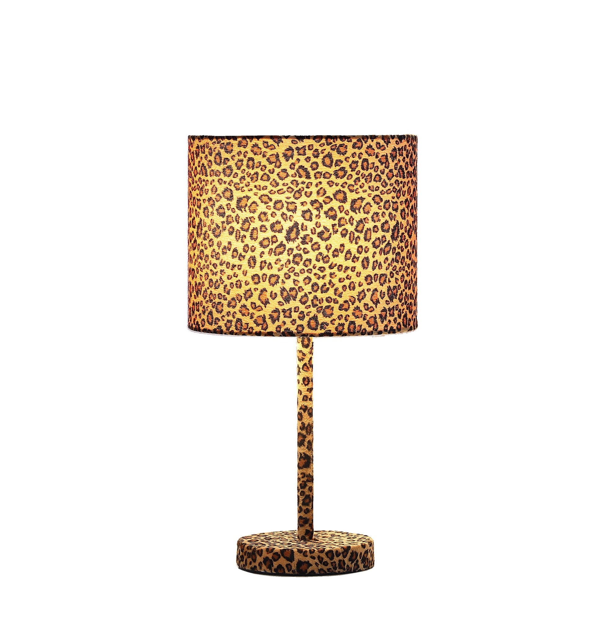 19" Orange And Black Metal Bedside Table Lamp With Orange And Black Drum Shade-Table Lamps-DECOROLALA