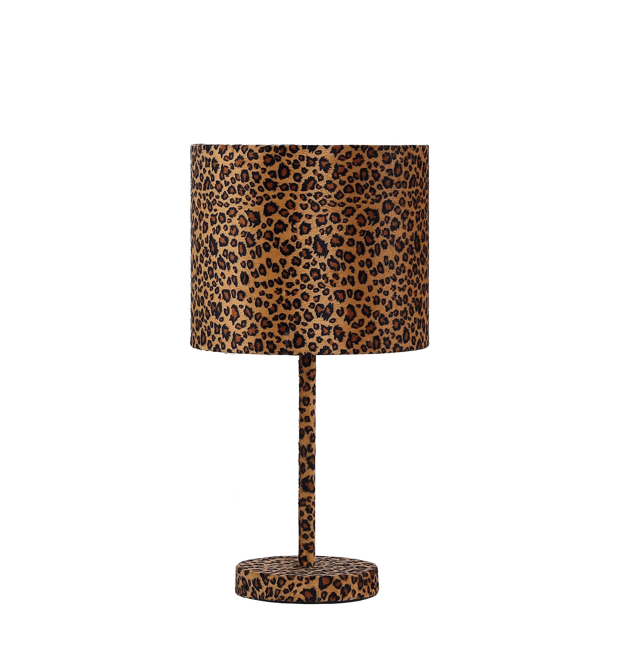 19" Orange And Black Metal Bedside Table Lamp With Orange And Black Drum Shade-Table Lamps-DECOROLALA