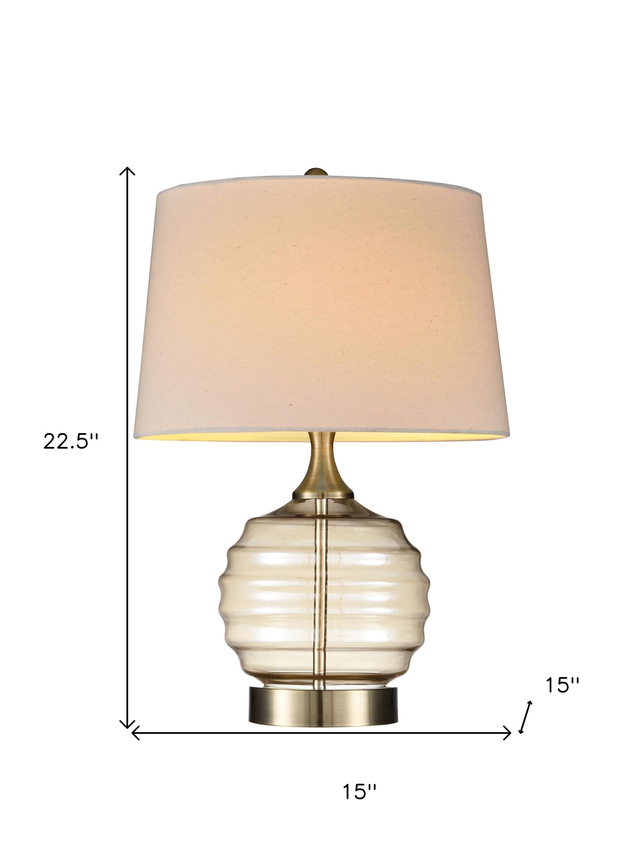 23" Off-White Metal Bedside Table Lamp With Off-White Shade-Table Lamps-DECOROLALA