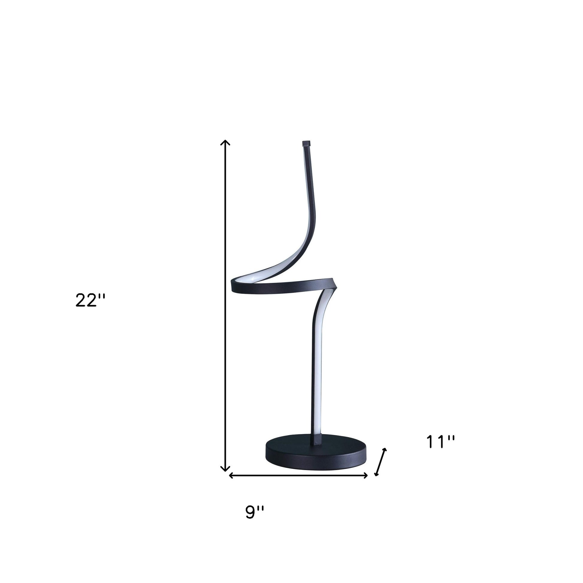 22" Black Bedside Led Table Lamp-Table Lamps-DECOROLALA