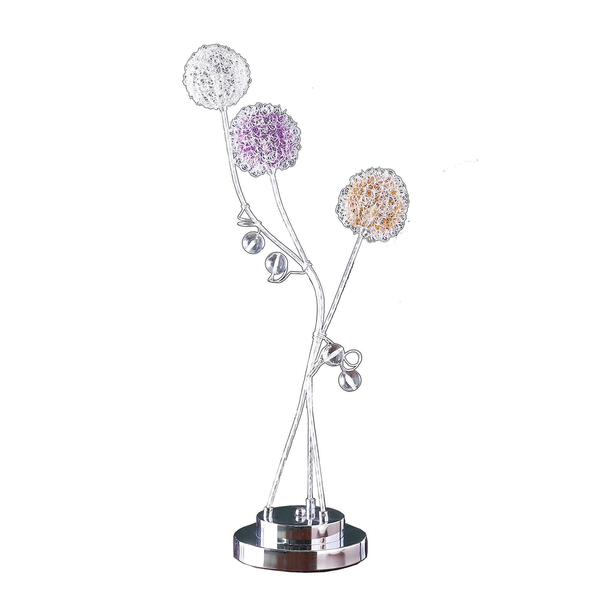 28" Clear Three Light Bedside Led Table Lamp-Table Lamps-DECOROLALA