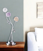 28" Clear Three Light Bedside Led Table Lamp-Table Lamps-DECOROLALA