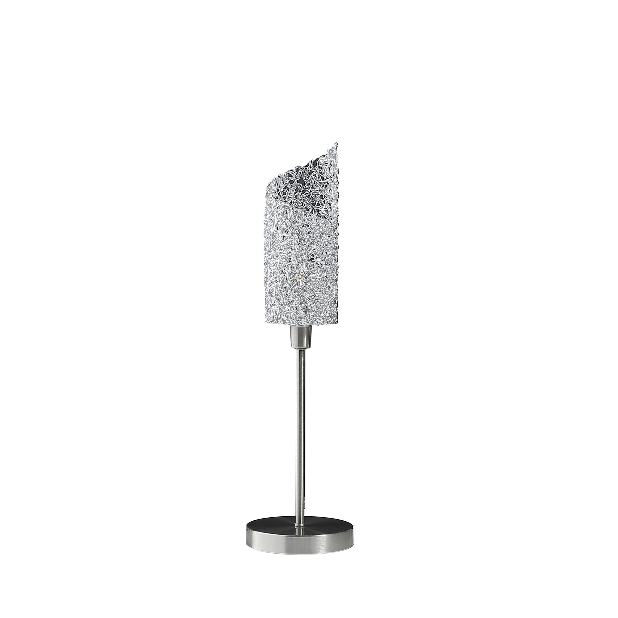 22" Silver Bedside Table Lamp With White Swirl Novelty Shade-Table Lamps-DECOROLALA