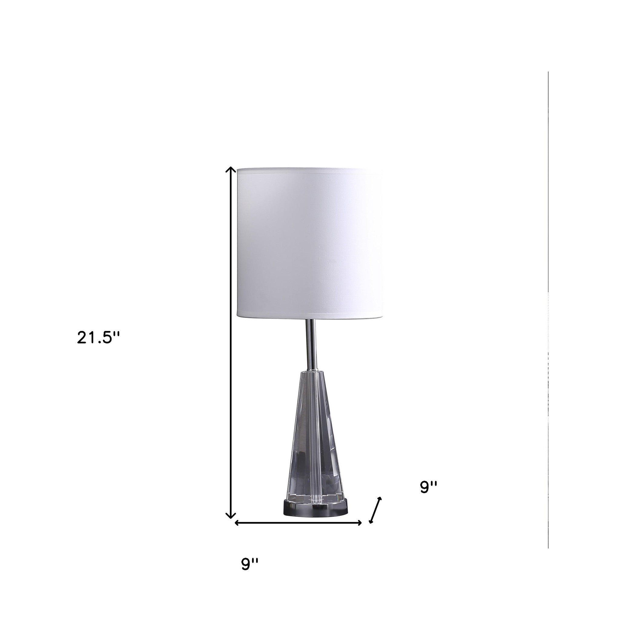 22" Silver Bedside Table Lamp With White Drum Shade-Table Lamps-DECOROLALA