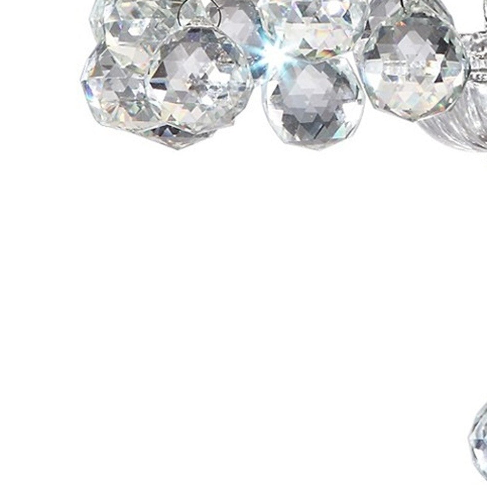 Chic Silver Ceiling Lamp with Crystal Accents and Silver Shade-Chandeliers-DECOROLALA