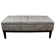Black and White Vintage Postcard Print Dual Lift Storage Bench-Benches-DECOROLALA