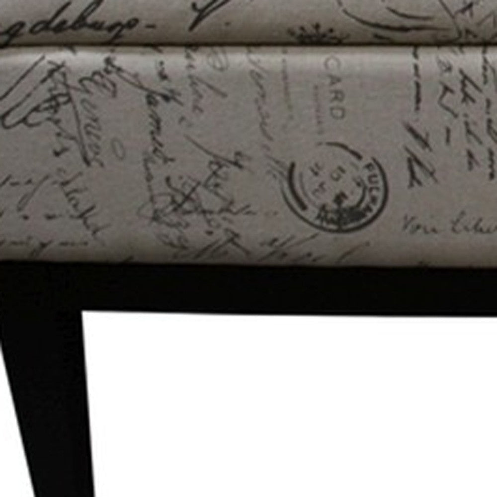 Black and White Vintage Postcard Print Dual Lift Storage Bench-Benches-DECOROLALA