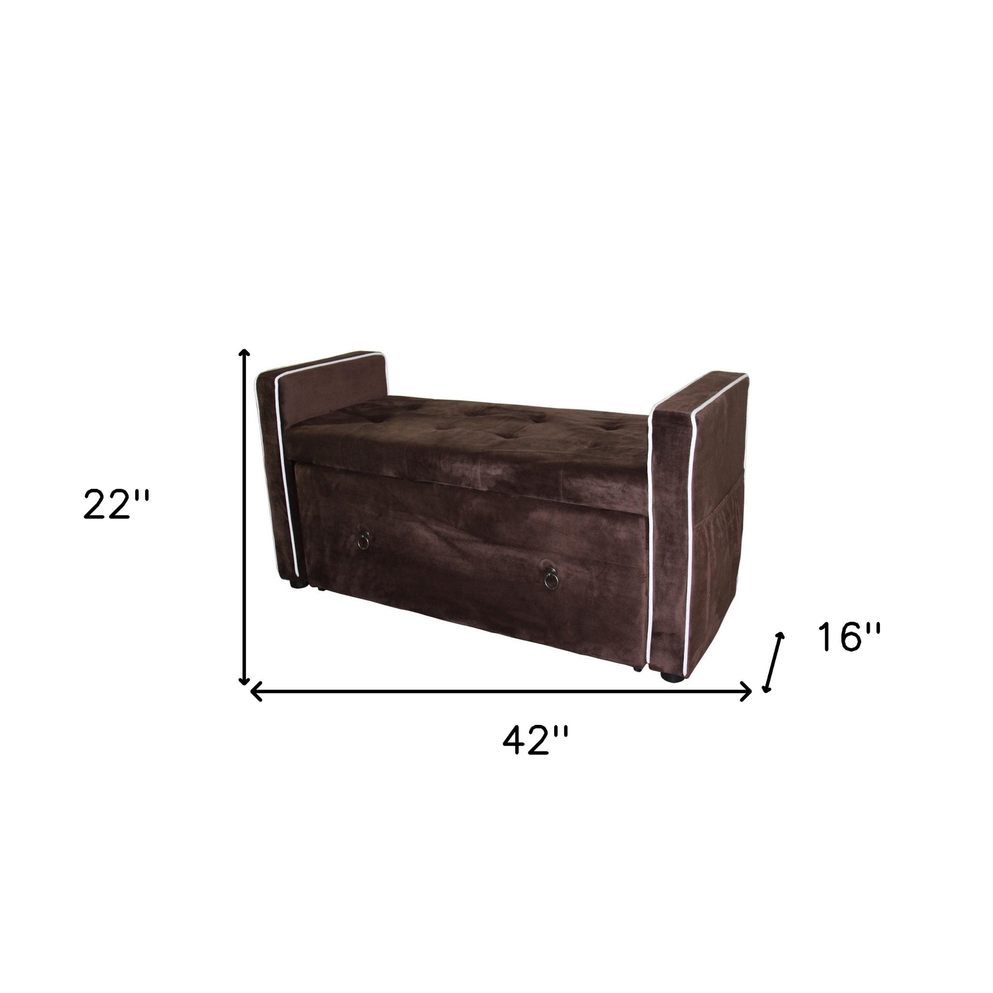 Brown Suede Shoe Storage Bench with Drawer-Benches-DECOROLALA