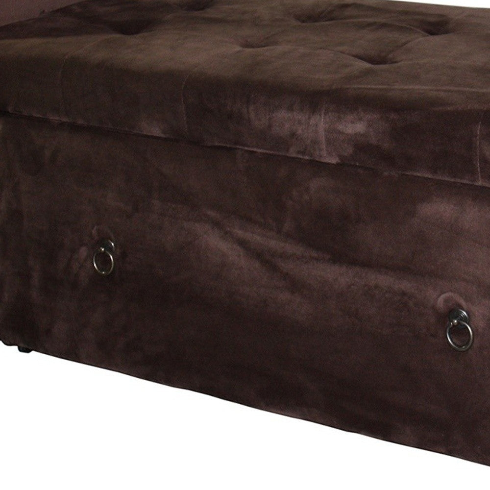 Brown Suede Shoe Storage Bench with Drawer-Benches-DECOROLALA