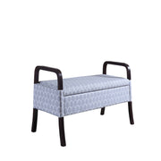 17" Black And Gray Upholstered 100% Polyester Trellis Entryway Bench With Flip Top-Benches-DECOROLALA