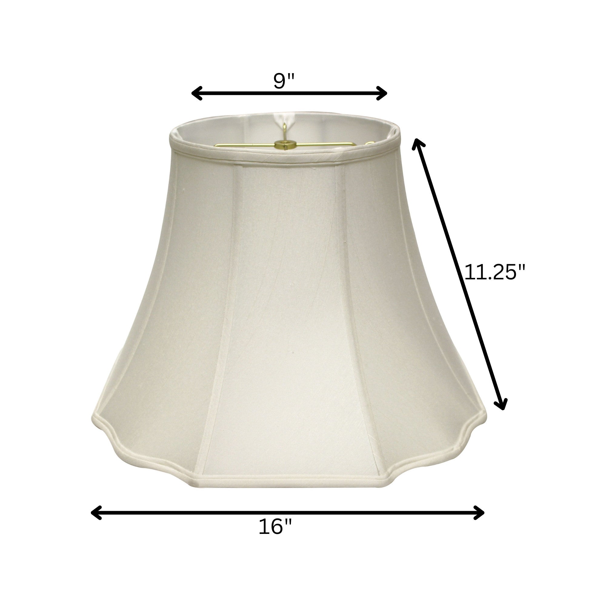 White Monay Shantung Silk Bell Lamp Shade-4