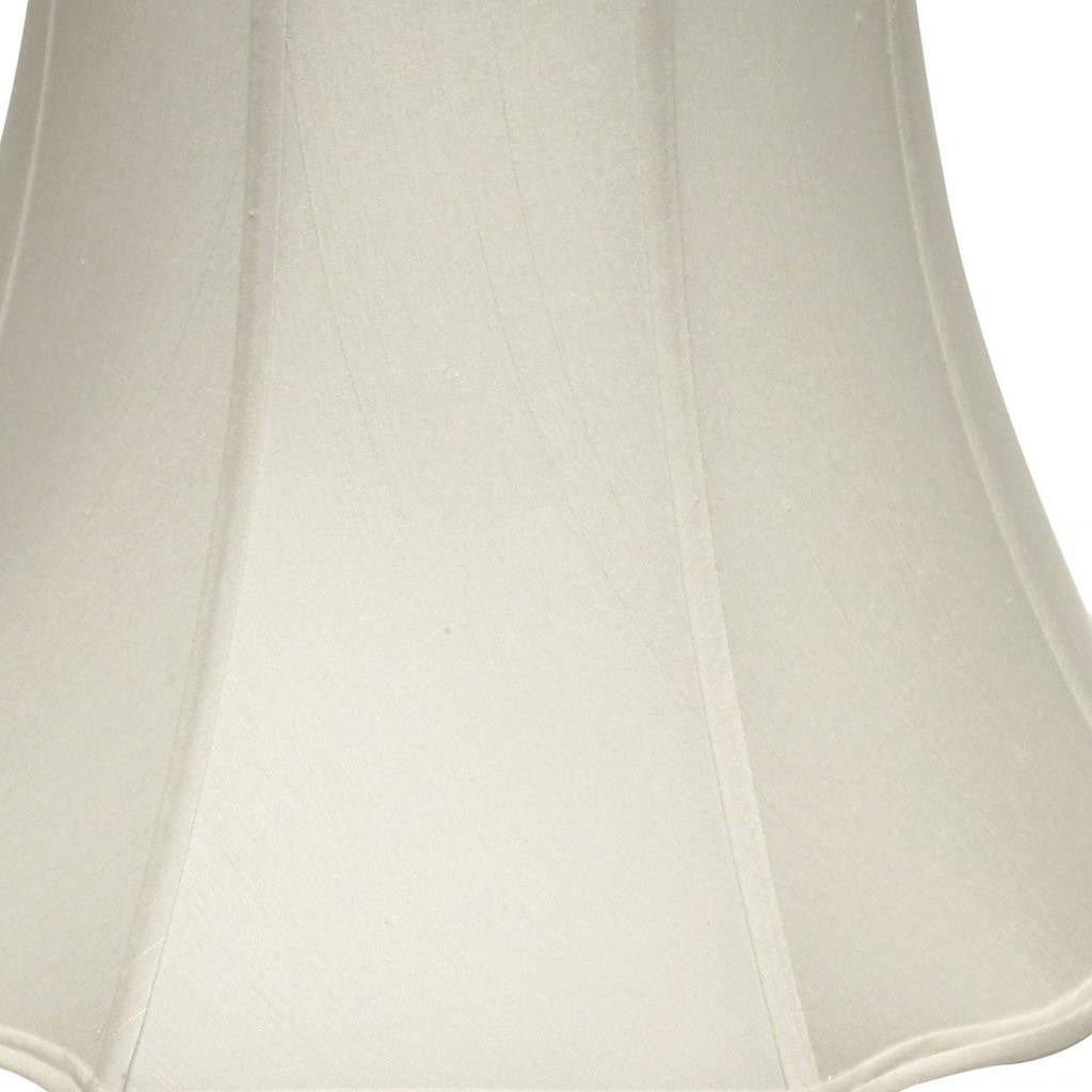 White Monay Shantung Silk Bell Lamp Shade-2