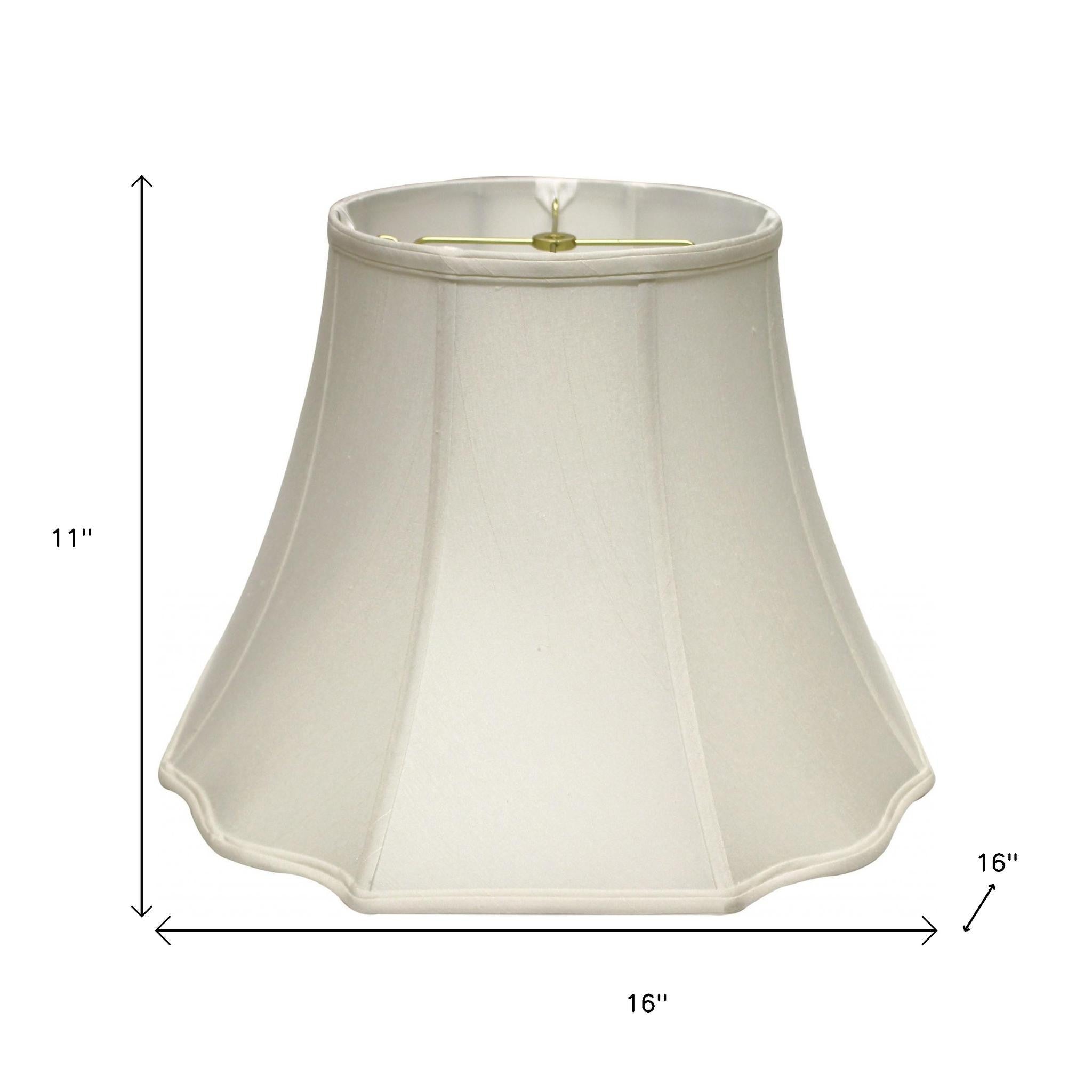 White Monay Shantung Silk Bell Lamp Shade-3
