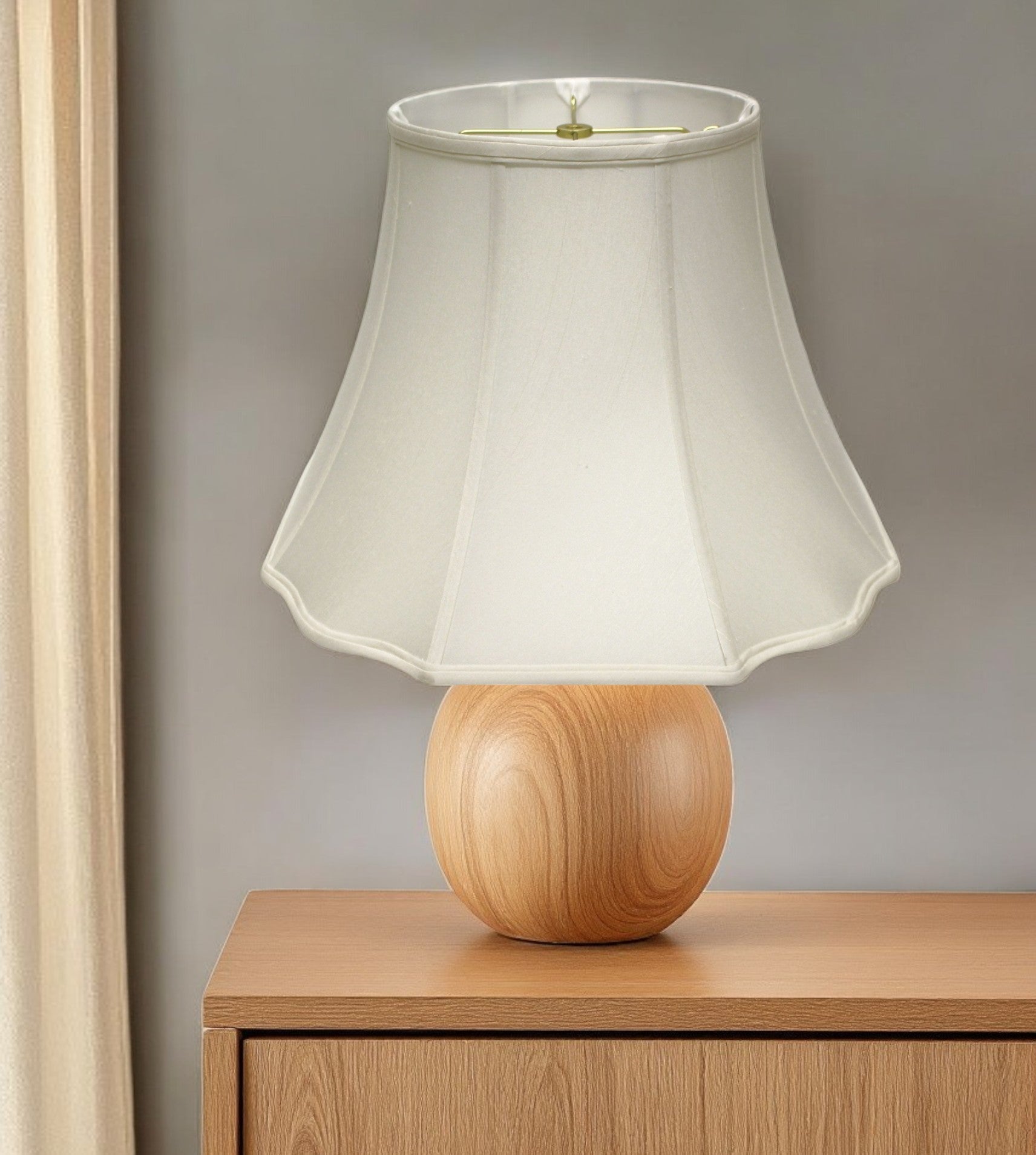 White Monay Shantung Silk Bell Lamp Shade-1