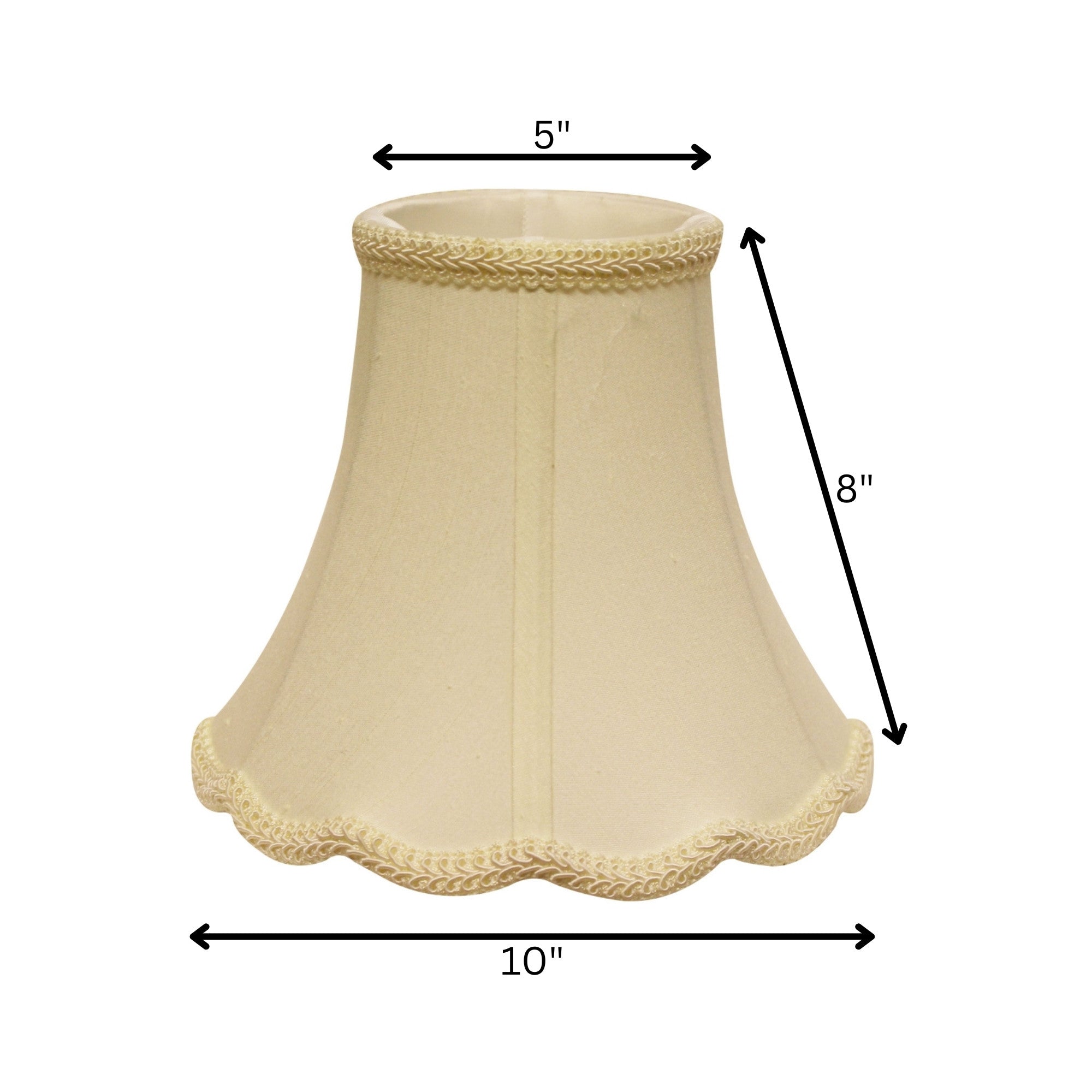 Ivory Monay Shantung Silk Bell Lamp shade 10"W Bottom-Lampshades-DECOROLALA