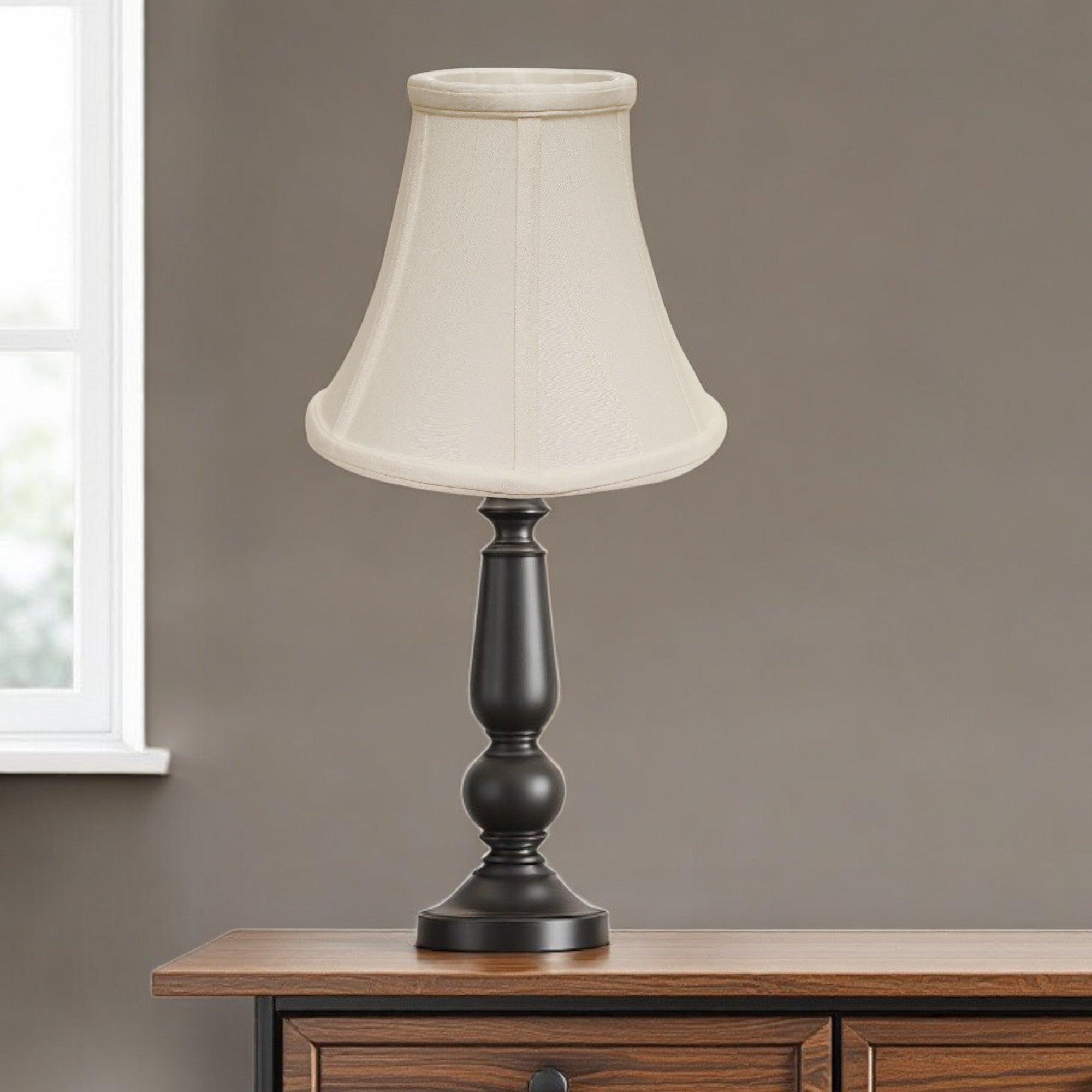 16" White Premium Bell Monay Shantung Lampshade-Lampshades-DECOROLALA