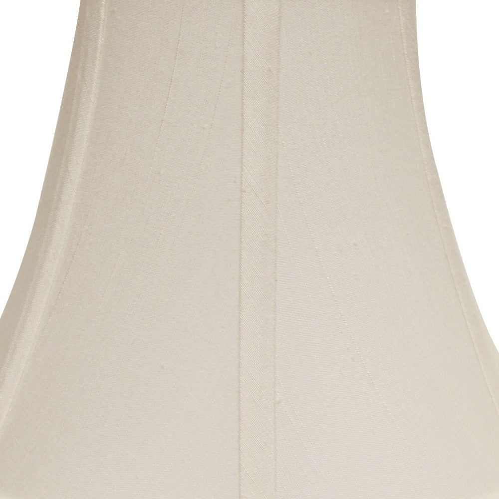 16" White Premium Bell Monay Shantung Lampshade-Lampshades-DECOROLALA